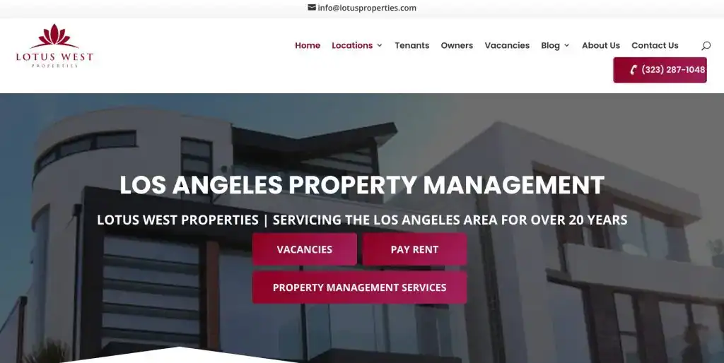 Lotus West Properties in Los Angeles Home Page