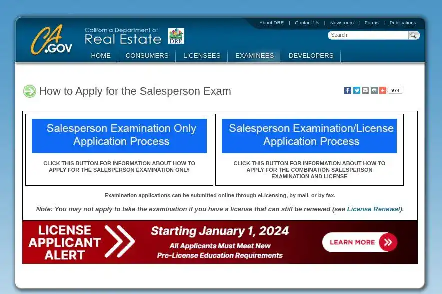 california department of real estate website