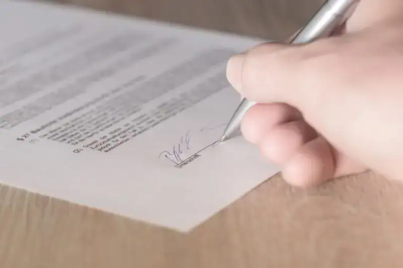Person signing a lease