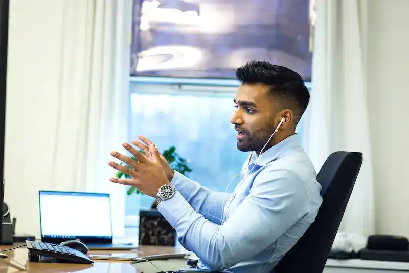 property managing on the phone discussing liability management in property industry