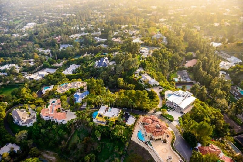 aerial view of beverly hills la neighbourhoods