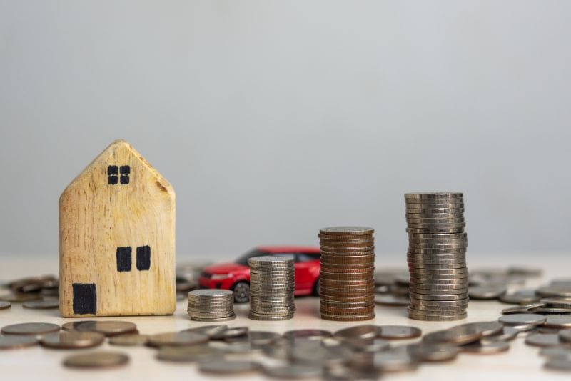 house with coins showing assets in la