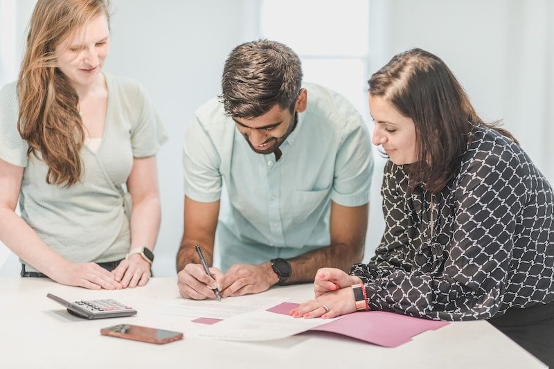 property manager discussing property with owners